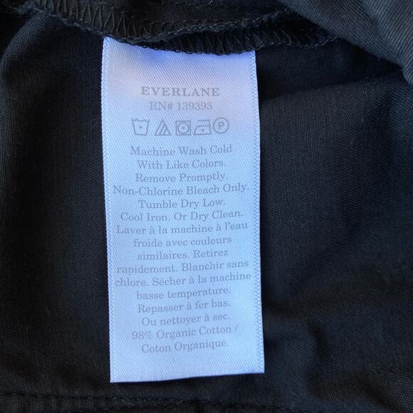 Everlane The Easy Pant Black Cotton Twill Wide Leg Pull-On Pants Size Large - Picture 11 of 11
